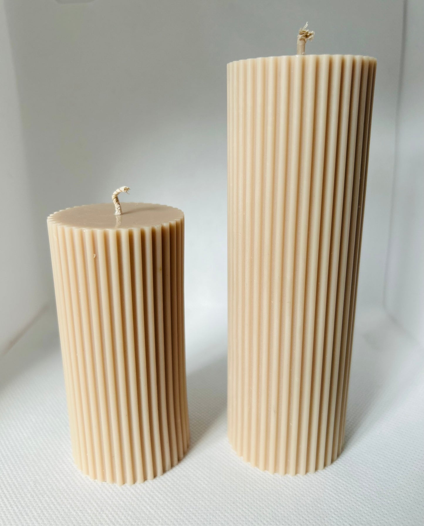 Thick Ribbed pillar Candle