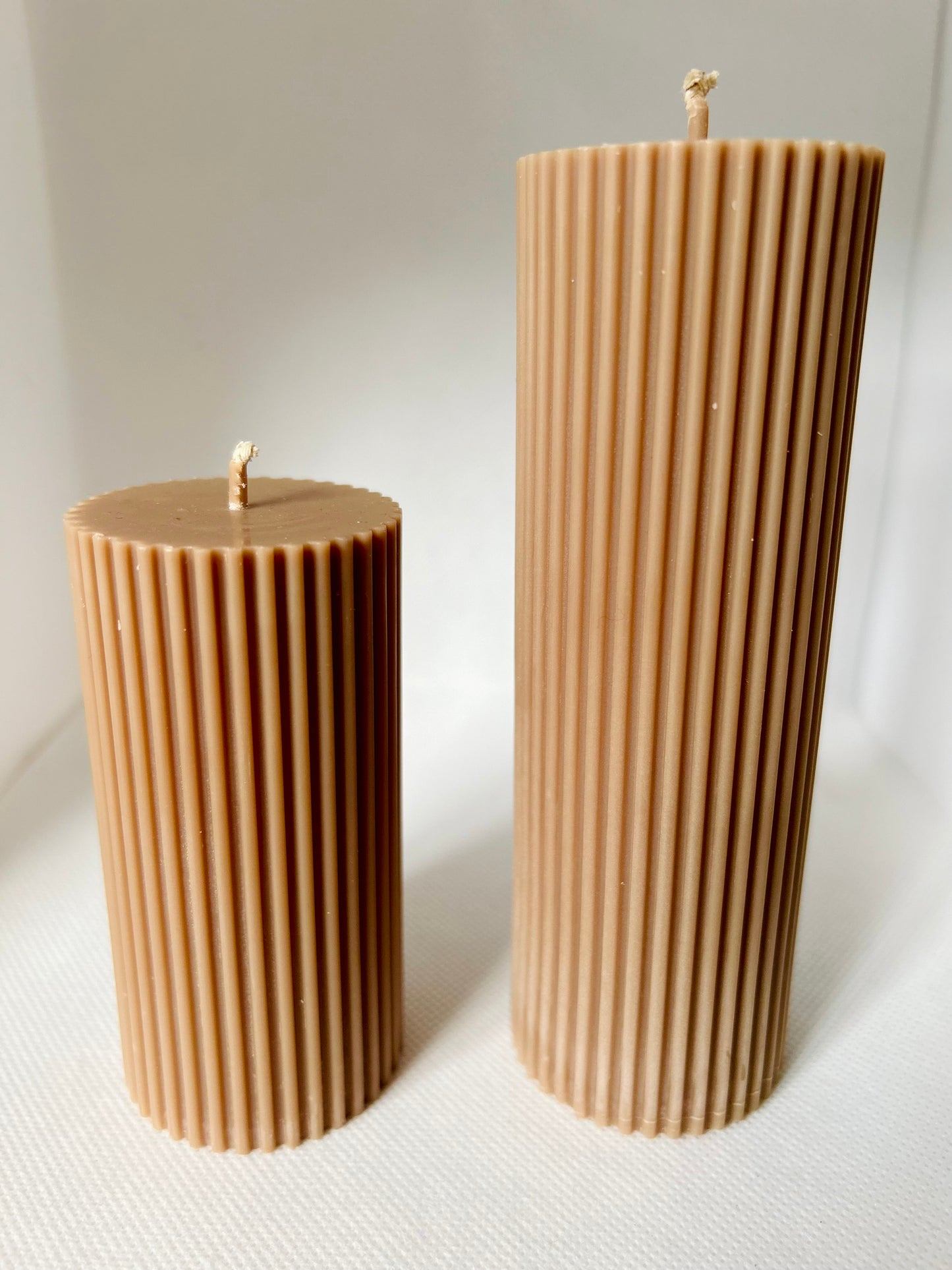 Thick Ribbed pillar Candle