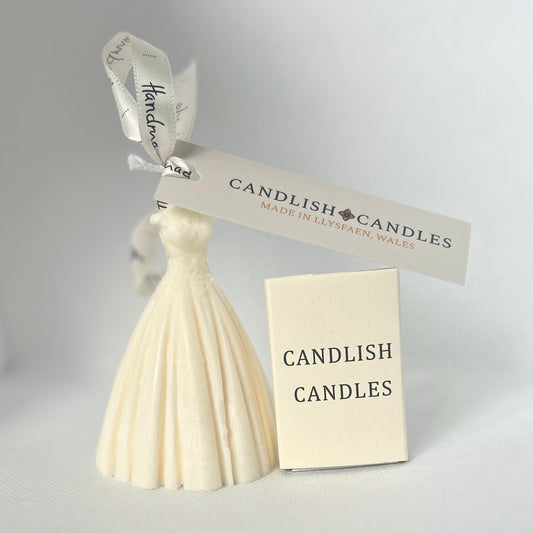 Small & Elegant Wedding Dress Candle - Slightly Fragranced