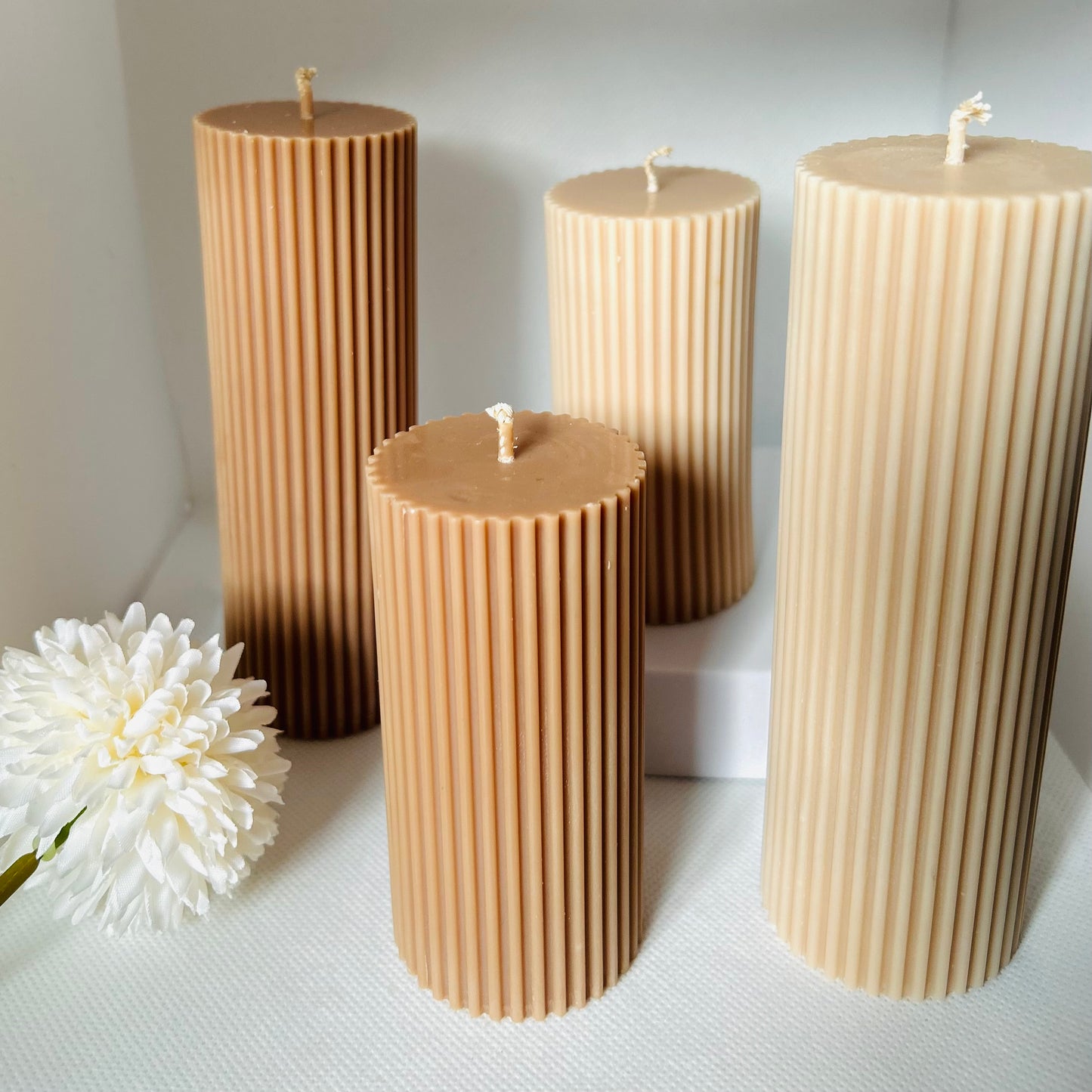 Thick Ribbed pillar Candle